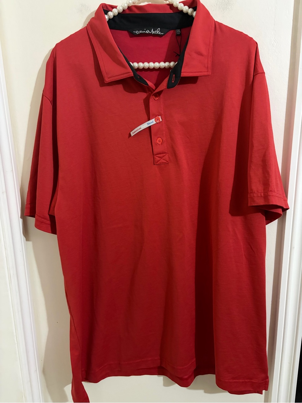 Travis Mathew Men's Red Short Sleeve Polo